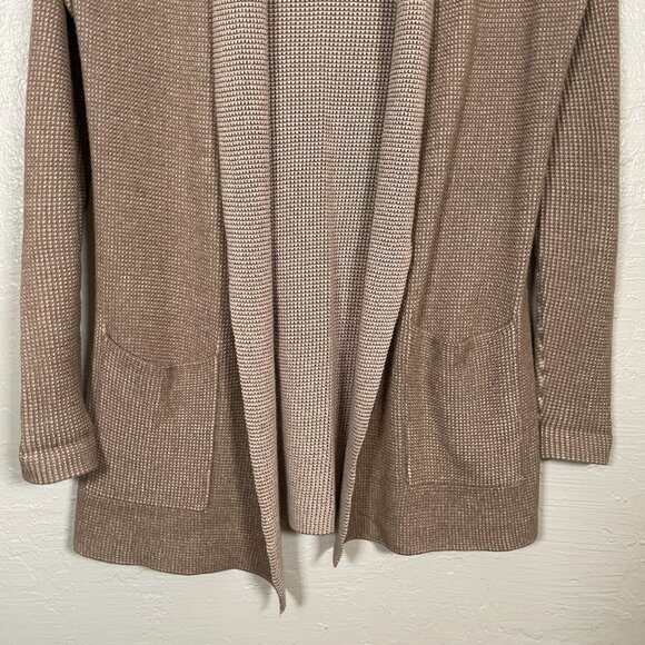 Margaret OLeary Women S Beige Knit Cardigan Sweater Open Drape Front Long Sleeve - Picture 2 of 9